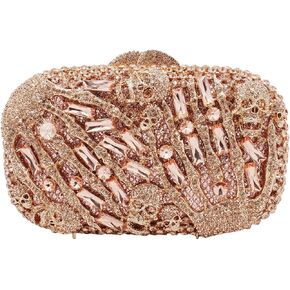 Novetly Skull Rhinestone Purse for Women Glitter Halloween Evening Bag Wedding Party Diamond Clutch Cocktail Handbag