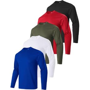 Mens Long Sleeve T-Shirts Casual Crew Neck Tee Shirt Summer Soft Running Swimming Cycling Fishing Tops