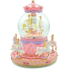 Carousel Music Box, Snow Globe Music Box, Carousel Horse Snowglobe with Light, Music Boxes for Girls, Gifts for Granddaughter