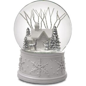 100MM White Christmas Snow Globe from The San Francisco Music Box Company