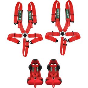 BESTZHEYU 1PC Black 5-Point 5-Point Racing Safety Harness Set with Ultra Comfort Heavy Duty Shoulder Pads Universal Polyester Safety Harness Set fit for Sports Car, Racing Car, Car