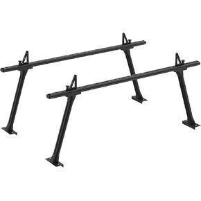 GORWARE Truck Ladder Rack Adjustable Aluminum Truck Bed Ladder Rack Universal Fit for Pickup, with 800 lbs Loading Capacity, Black