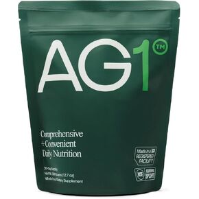 AG1 Greens Powder Supplement | Improve Gut Health | Multivitamin, Probiotic, Gluten Free, Vegan and Keto Friendly | 75 Vitamins (Athletic Greens)