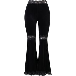 TSMNZMU Womens Gothic Velvet Pants Punk Grunge High Waist Trousers Vintage Alt Harajuku Pants Emo Hip-Hop Dance Pants