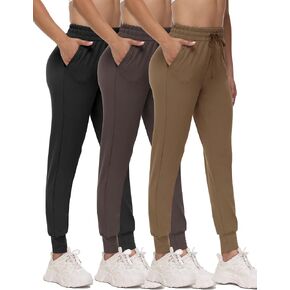 3 Pack Joggers for Women - Black Sweatpants with Pockets Plus Size Comfy Lounge Yoga Pants (S-5XL) in Saudi Arabia