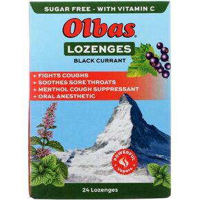 Olbas - Lozenges Maximum Strength Black Currant Flavor - 24 Lozenges (Pack of 2)