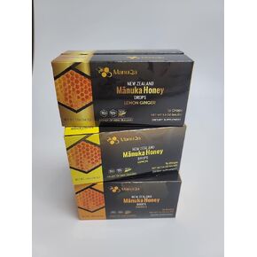 Manuka Honey Drops - High Premium Blend, Medical Grade Pure New Zealand Lozenges, Natural Health for Adults, for Sore Throat & Cough Drop, Certified MGO 125 Lozenge Lemon Packet