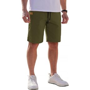 COOFANDY Mens Casual Shorts Cotton Stretch Drawstring Summer Beach Shorts Chino Golf Shorts with Pockets
