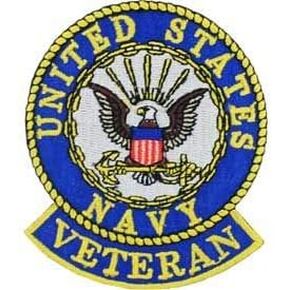 USN, United States Navy Veteran - Embroidered Patches, Premium Quality Iron On Patch - 3"