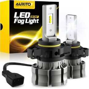 AUXITO 5202 LED Fog Light Bulbs, 6500K Cool White 6000 Lumen Plug And Play, 300% Brighter, 5201 PS19W 12085 PS24W Daytime Running Lights Replacement (Pack of 2)