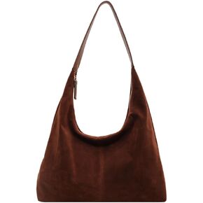 Slouchy Suede Shoulder Bags For Women Underarm Bag Womens Tote Bag Work Purses Crescent Bag Suede Handbag Travel Winter Fall