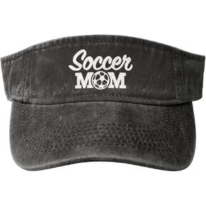 Soccer Mom Sports Sun Visor Hats Cotton Adjustable Black Sun Caps for Men Women