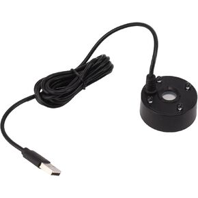صانع رذاذ بالموجات فوق الصوتية، جهاز ضباب صغير USB بقوة 5 فولت على نافورة مياه البركة مع أضواء LED ملونة، مبيد ديكورات حفلات الهالوين لمزهرية حوض السمك (أسود)