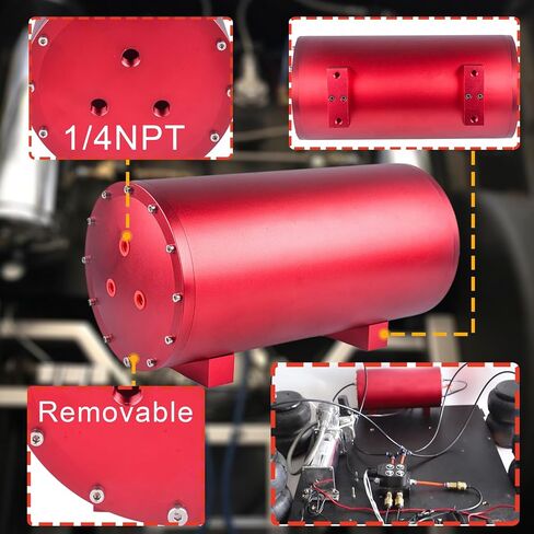 150 PSI Air Compressor with 1.6 Gallon 200 PSI Air Tank Aluminum Air Compressor Onboard System 12V 1/4NPT for Train Truck Trailer Train Auto Air Lift Suspension Heavy Duty Air Horn Compressor in Kuwait