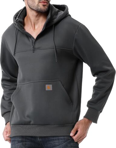 Men's Fashion Hoodies Sweatshirts Loose Fit Heavyweight Quarter-Zip Sweatshirt Fleece-Lined Pullover in Saudi Arabia