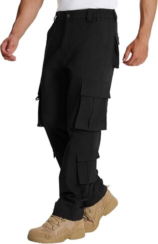 Susclude Cargo Work Pants for Men - Heavy Duty Stretch Work Pants Durability Ripstop Hiking Pants with 8 Pockets in Saudi Arabia