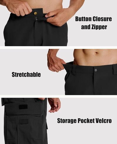 Susclude Cargo Work Pants for Men - Heavy Duty Stretch Work Pants Durability Ripstop Hiking Pants with 8 Pockets in Saudi Arabia
