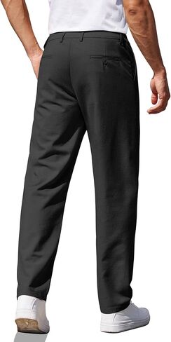 COOFANDY Men's Casual Pants Classic Fit Straight Legs Flat Front Twill Pants in Saudi Arabia