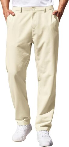 COOFANDY Men's Casual Pants Classic Fit Straight Legs Flat Front Twill Pants in Saudi Arabia