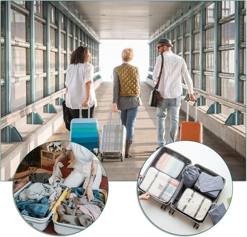 TTRWIN 8 Set Packing Cubes for Travel, Suitcases Luggage Packing Orginzers Travel Bags, Waterproof Travel Essentials Clothes Shoes Cosmetics Toiletries Storage luggage Bags, Beige in Saudi Arabia