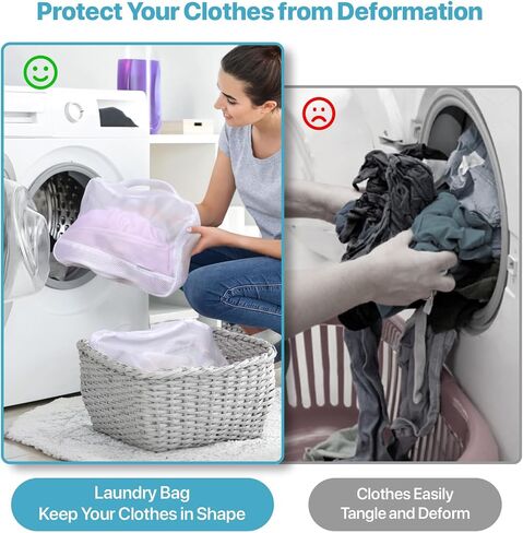 Cambond Machine Washable Mesh Laundry Bag Packing Cubes - 4 Set See Through Packing Cubes for Travel, Lightweight Dual-Use Mesh Laundry Wash Bags with Handle, Travel Cubes Luggage Organizer Bags in Kuwait