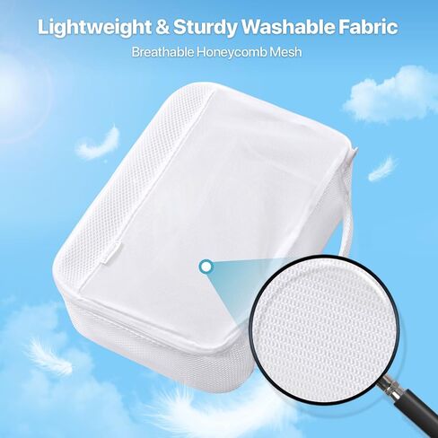 Cambond Machine Washable Mesh Laundry Bag Packing Cubes - 4 Set See Through Packing Cubes for Travel, Lightweight Dual-Use Mesh Laundry Wash Bags with Handle, Travel Cubes Luggage Organizer Bags in Kuwait