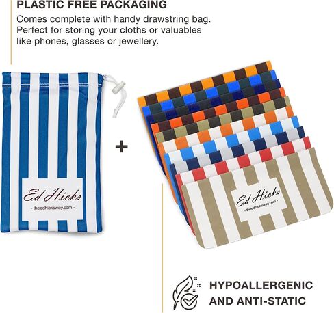 Ed Hicks 10 Premium Microfiber Eyeglass Cleaning Cloths — 7" x 7" — for Cleaner Glasses, Sunglasses, Lens, Phones and iPads in Saudi Arabia