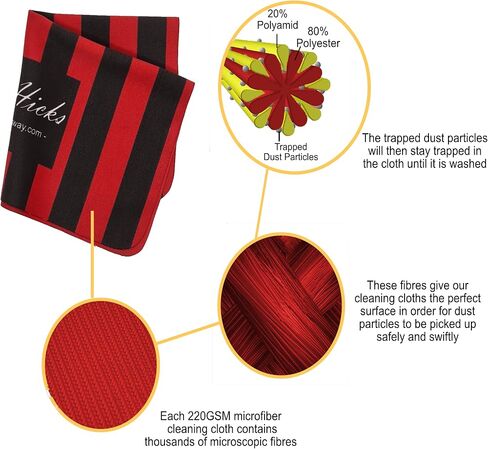 Ed Hicks 10 Premium Microfiber Eyeglass Cleaning Cloths — 7" x 7" — for Cleaner Glasses, Sunglasses, Lens, Phones and iPads in Saudi Arabia