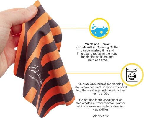 Ed Hicks 10 Premium Microfiber Eyeglass Cleaning Cloths — 7" x 7" — for Cleaner Glasses, Sunglasses, Lens, Phones and iPads in Saudi Arabia