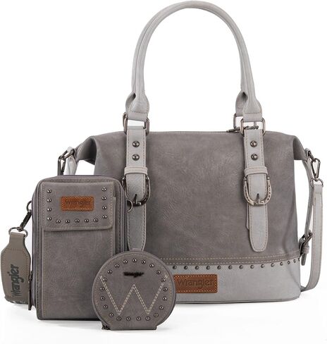 Wrangler 3Pcs Doctor Bag Sets for Women Top-handle Satchel Bag with Cell Phone Handbags and Coin Purse in Saudi Arabia