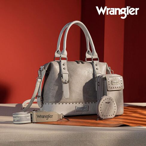 Wrangler 3Pcs Doctor Bag Sets for Women Top-handle Satchel Bag with Cell Phone Handbags and Coin Purse in Saudi Arabia