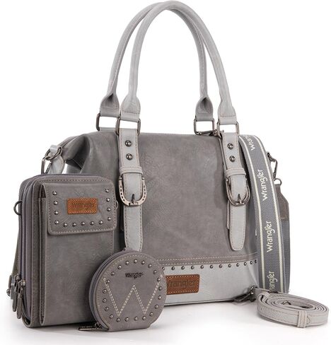 Wrangler 3Pcs Doctor Bag Sets for Women Top-handle Satchel Bag with Cell Phone Handbags and Coin Purse in Saudi Arabia