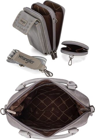 Wrangler 3Pcs Doctor Bag Sets for Women Top-handle Satchel Bag with Cell Phone Handbags and Coin Purse in Saudi Arabia
