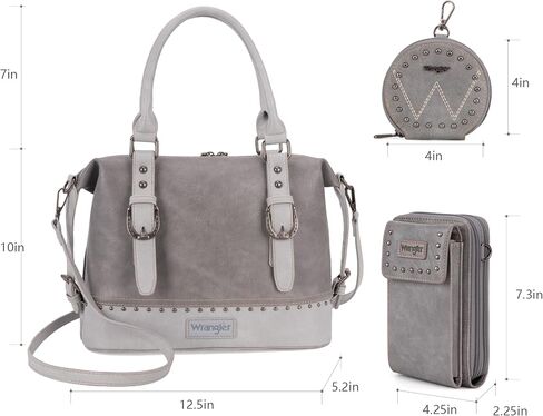 Wrangler 3Pcs Doctor Bag Sets for Women Top-handle Satchel Bag with Cell Phone Handbags and Coin Purse in Saudi Arabia