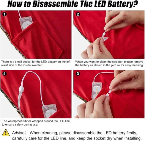 سترة Goodstoworld للرجال/النساء تضيء سترة عيد الميلاد القبيحة المحبوكة مع أضواء LED وامضة متعددة الألوان in Kuwait