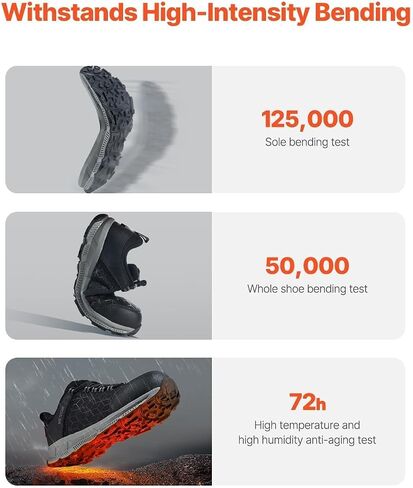 VEVOR Men's Aluminum Alloy Toe Lightweight Cushion Industrial Work Shoes Construction Sneakers Black in Saudi Arabia
