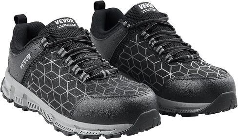 VEVOR Men's Aluminum Alloy Toe Lightweight Cushion Industrial Work Shoes Construction Sneakers Black in Saudi Arabia