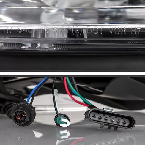 Pair Headlights Assembly DOT Approved Compatible with 2007 2008 2009 2010 2011 2012 GMC Acadia SLE SLT Black Housing Amber Reflector OE Halogen Type Headlamps Driver and Passenger Side in Kuwait