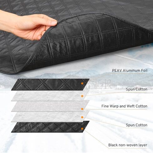 غطاء الزجاج الأمامي XHRING لشاحنة الجليد والثلج، غطاء مغناطيسي للسيارة مضاد للثلج، درع الصقيع مع أغطية مرآة جانبية متوافقة مع Ford F150 F-150 F250 Explorer وغيرها من شاحنات الالتقاط وسيارات الدفع الرباعي كبيرة الحجم in Kuwait