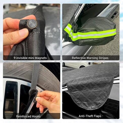 غطاء الزجاج الأمامي XHRING لشاحنة الجليد والثلج، غطاء مغناطيسي للسيارة مضاد للثلج، درع الصقيع مع أغطية مرآة جانبية متوافقة مع Ford F150 F-150 F250 Explorer وغيرها من شاحنات الالتقاط وسيارات الدفع الرباعي كبيرة الحجم in Kuwait