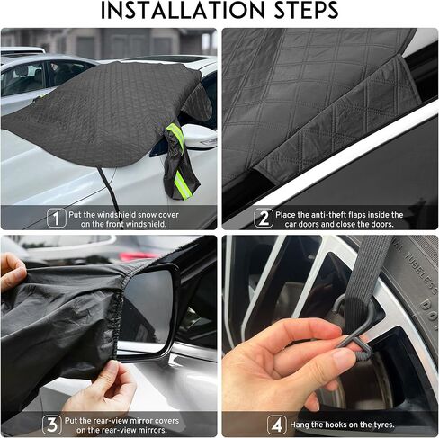 غطاء الزجاج الأمامي XHRING لشاحنة الجليد والثلج، غطاء مغناطيسي للسيارة مضاد للثلج، درع الصقيع مع أغطية مرآة جانبية متوافقة مع Ford F150 F-150 F250 Explorer وغيرها من شاحنات الالتقاط وسيارات الدفع الرباعي كبيرة الحجم in Kuwait