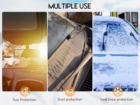 غطاء الزجاج الأمامي XHRING لشاحنة الجليد والثلج، غطاء مغناطيسي للسيارة مضاد للثلج، درع الصقيع مع أغطية مرآة جانبية متوافقة مع Ford F150 F-150 F250 Explorer وغيرها من شاحنات الالتقاط وسيارات الدفع الرباعي كبيرة الحجم in Kuwait