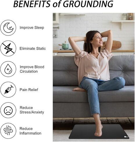 16" x 24"Grounding Mat Kit with 15ft Grounding Cord,Grounding Pad for Health Grounding Bed Mat for Foot Mat,Computer Mat, Sleep Mat, Pet Mat in Saudi Arabia