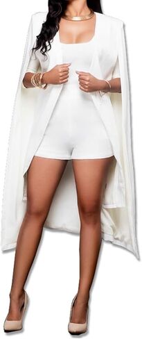 Women's Long Open Slit Sleeve Cloak Capes Jacket 4XXL Open Front Long Slit Blazer Cape Coat Plus Size in Saudi Arabia
