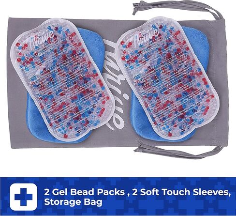 Thrive Reusable Gel Ice Packs for Injuries (2 Pack) – FSA and HSA Approved – Flexible Hot and Cold Compress for Knees, Ankles, Arms, and Back – Soft Cover Ice Packs with Gel Beads in Kuwait