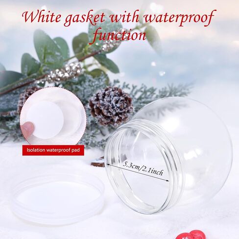 Auihiay 12PCS DIY Snow Globe - Clear Plastic Water Globe, Plastic Snow Globe Kit with Screw Off Cap for DIY Craft and Christmas Decoration (2.8 Inch) in Saudi Arabia