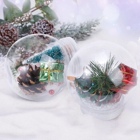 Auihiay 12PCS DIY Snow Globe - Clear Plastic Water Globe, Plastic Snow Globe Kit with Screw Off Cap for DIY Craft and Christmas Decoration (2.8 Inch) in Saudi Arabia