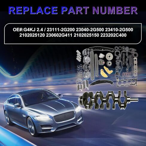 G4KJ 2.4 Engine Overhaul Rebuild Kit Fits for Hyundai Tucson Kia Forte Sportage 2.4L DOHC Naturally Aspirated Replace OE 23111-2G200 23040-2G500 23410-2G500 2102025120 230602G411 in Kuwait