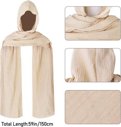 Unisex Fashion Shawl Scarf Capes Medieval Cape Shawl Scarfs Hooded Linen Hooded Cowl in Kuwait