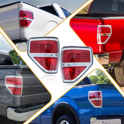 مجموعة مصابيح الذيل متوافقة مع Ford F150 2009 2010 2011 2012 2013 2014، استبدال المصباح الخلفي بنمط الدخان F-150، بدون مصابيح وحزام، بدون مصابيح LED، بدون نقطة عمياء، الجانب الأيسر والأيمن in Kuwait